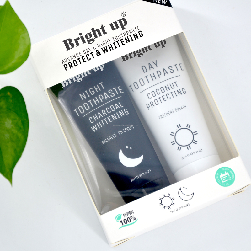 Fluoride Free Teeth Whitening Toothpaste Coconut White Paste Black Charcoal Day And Night