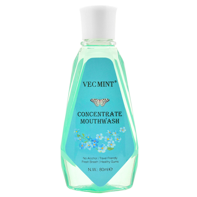 VECMINT Alcohol Free 80ml Floral Flavors Antibacterial Concentrated Mouth Wash Oral Wash Teeth Cleaning