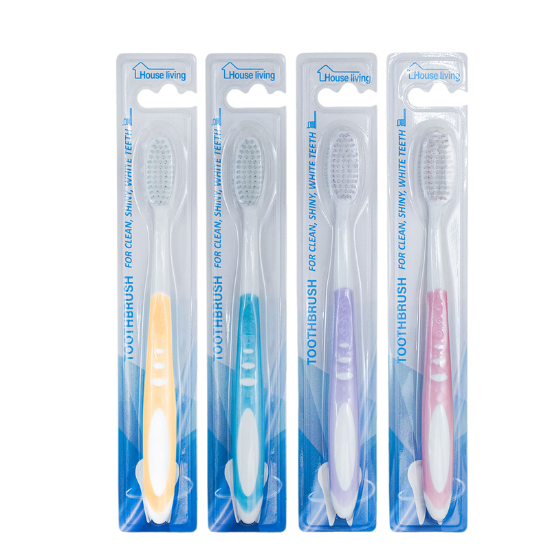 Wholesale Custom Adult Travel Home Hotel Plastic Soft Bristle Home Use Toothbrush In Blister Card