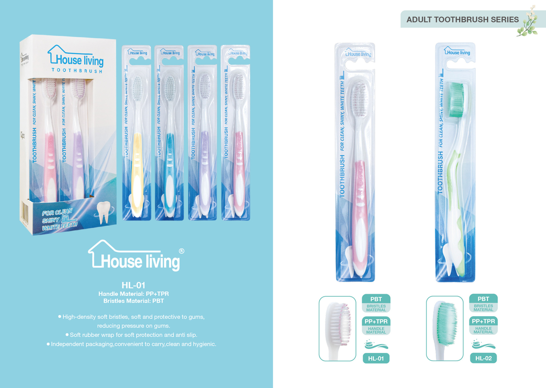 Wholesale Custom Adult Travel Home Hotel Plastic Soft Bristle Home Use Toothbrush In Blister Card