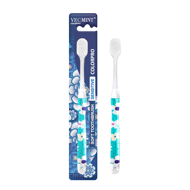 Factory Direct Sale Low Price High Quality Crystal Transparent Colorful Adult Toothbrush Custom Soft Toothbrush