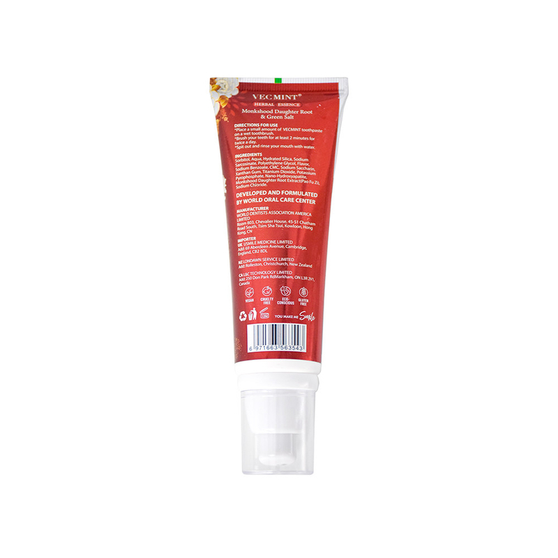 VECMINT HERBAL ESSENCE Nano-Hydroxyapatile Remineralization Toothpaste 100g for Healthy Teeth  Hot Sale  Factory Direct Delivery