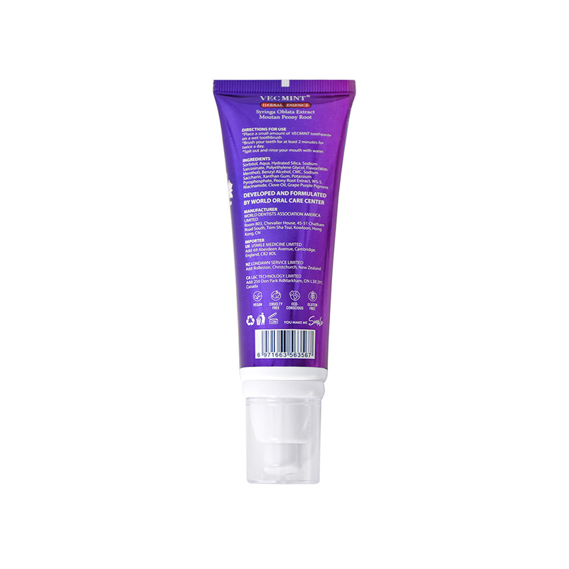VECMINT HERBAL ESSENCE Niacinamide Whitening  Toothpaste 100g for Healthy Teeth  Hot Sale  Factory Direct Delivery