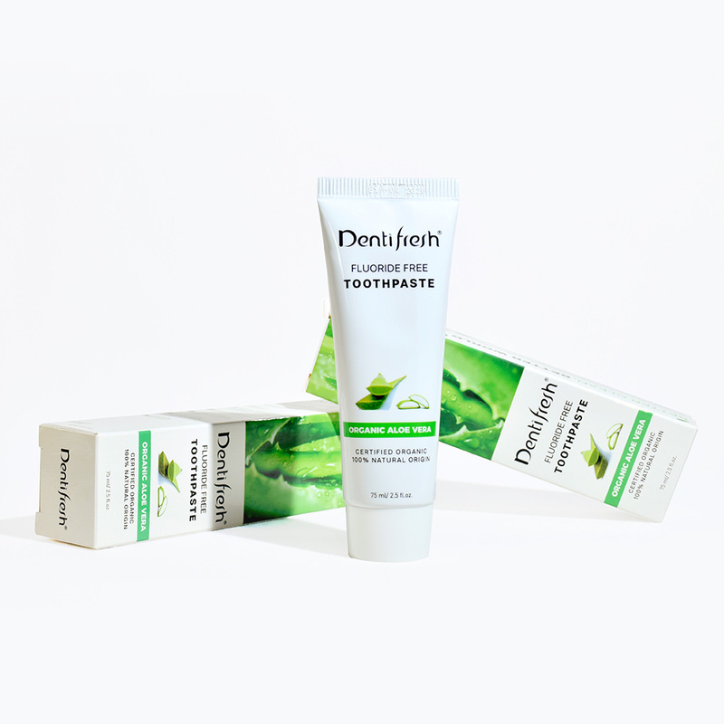 DENTIFRESH Natural Certificated Aloe Vera Toothpaste 75ml for adult children fluoride free