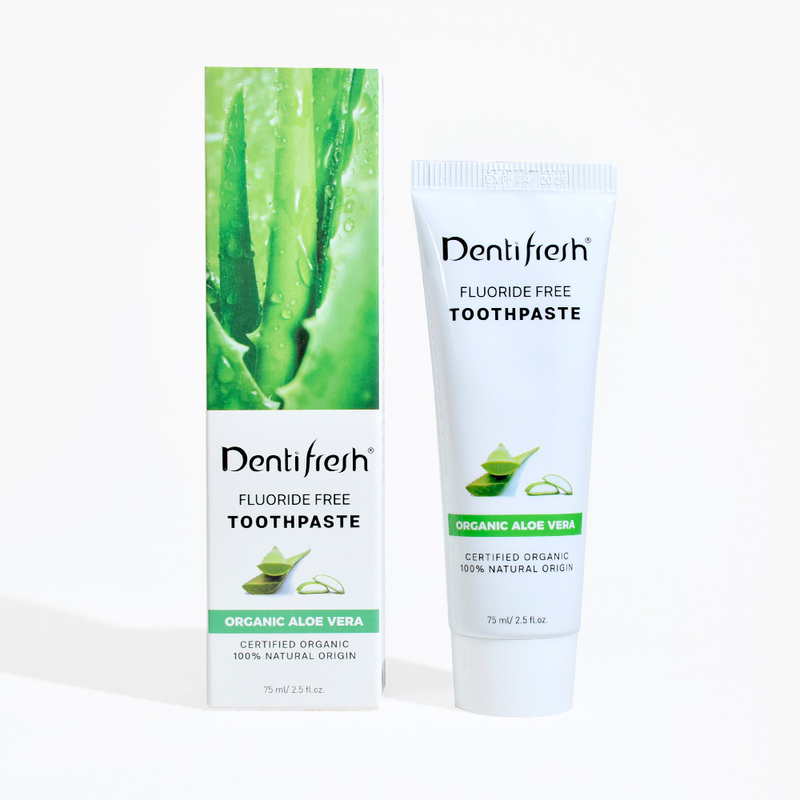 DENTIFRESH Natural Certificated Aloe Vera Toothpaste 75ml for adult children fluoride free