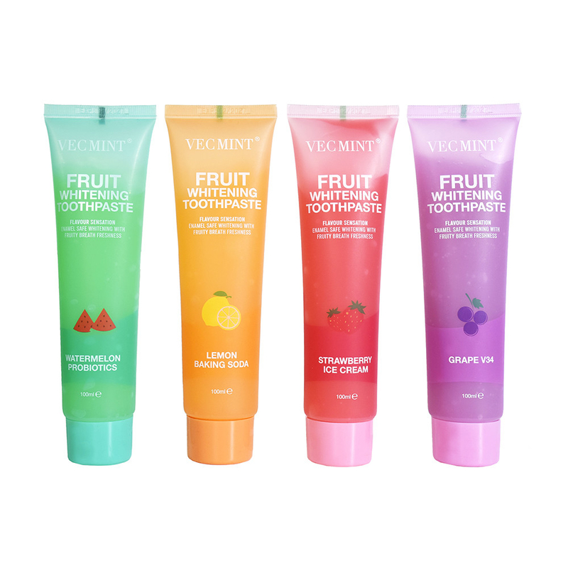 VECMINT fruit whitening toothpaste 100g  strawberry watermelon  grape lemon For Healthy Teeth hot sale  factory Direct delivery
