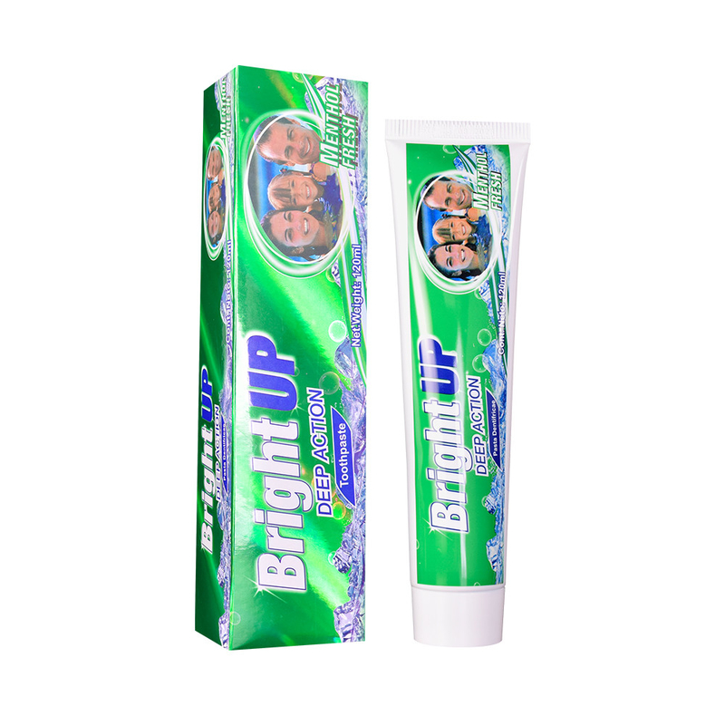 Bright up Deep Action Menthol Fresh Toothpaste 120ml - Experience an Instant Cooling Sensation Herbal mint