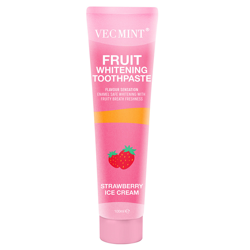 Vecmint 100ml Fruit - Flavored Whitening Toothpaste Set - 4 Delightful Flavors, Enamel - Safe Whitening and Fruity Freshness