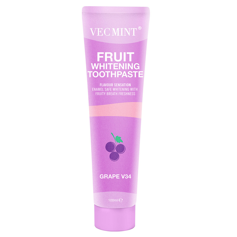 Vecmint 100ml Fruit - Flavored Whitening Toothpaste Set - 4 Delightful Flavors, Enamel - Safe Whitening and Fruity Freshness