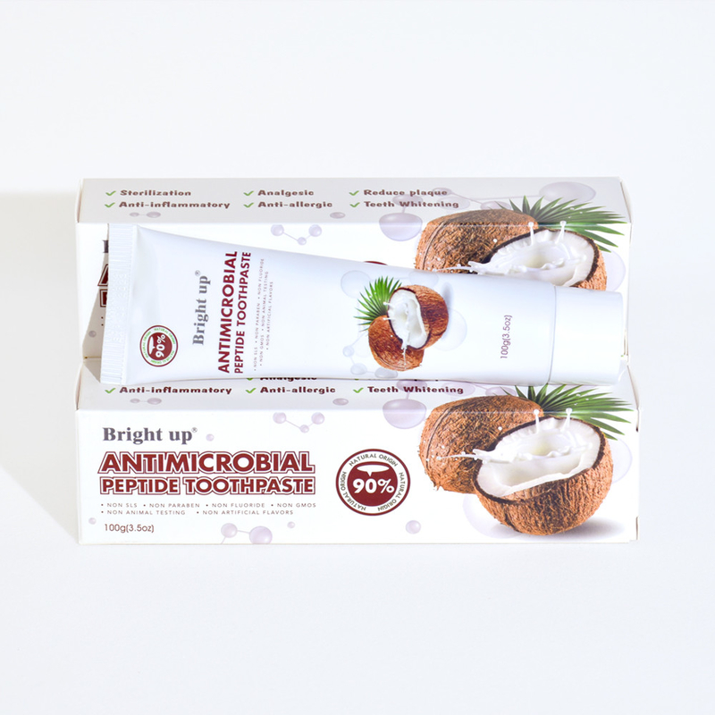 High - Quality Bright up Antimicrobial Peptide Toothpaste, 100g (3.5oz) Per Tube coconut oil wholesale