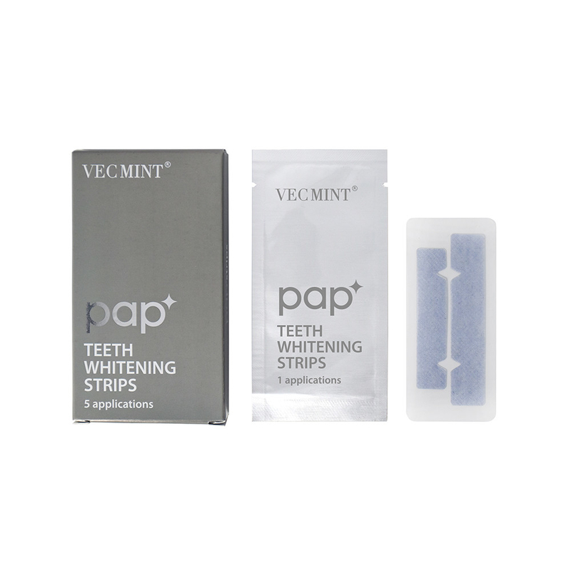 VECMINT pap* Advanced Teeth Whitening Strips - A Pack of 5 Applications Long - lasting White Smile.