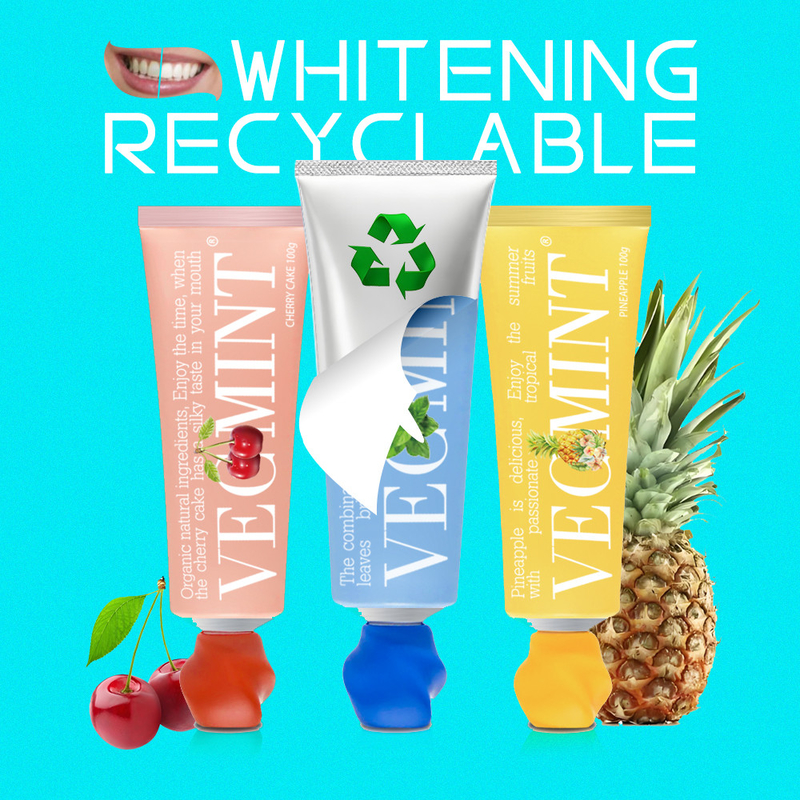 VECMINT Cherry Cake Flavored Toothpaste - With Organic Natural Ingredients, Delightful Milky Oral Experience