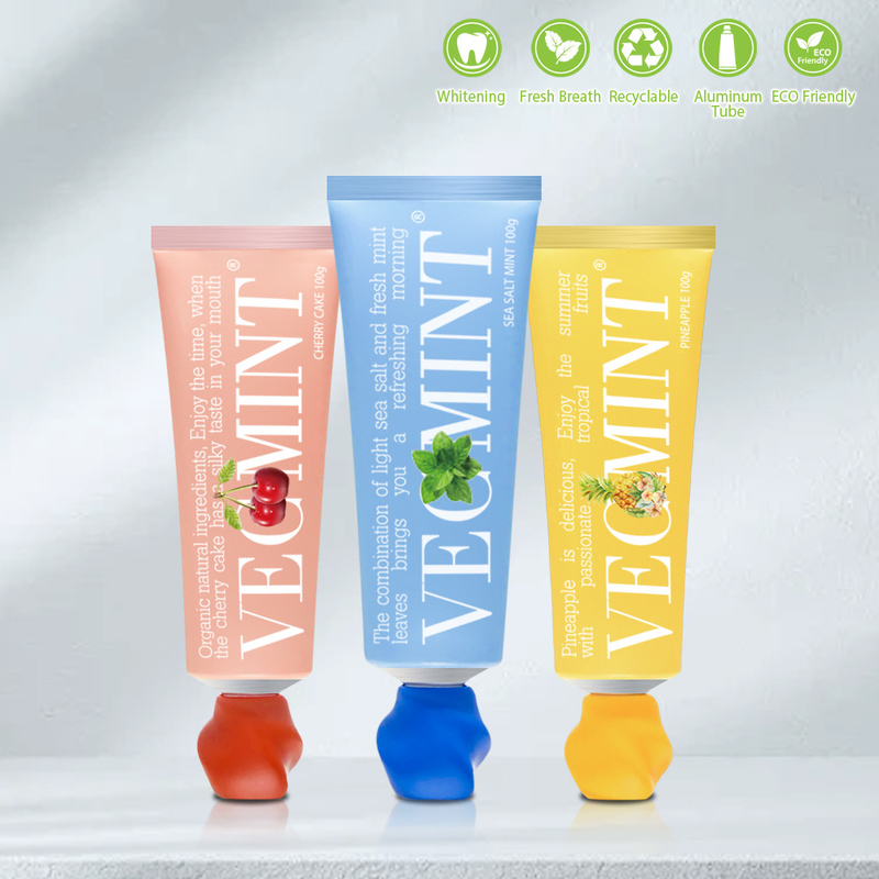VECMINT Cherry Cake Flavored Toothpaste - With Organic Natural Ingredients, Delightful Milky Oral Experience