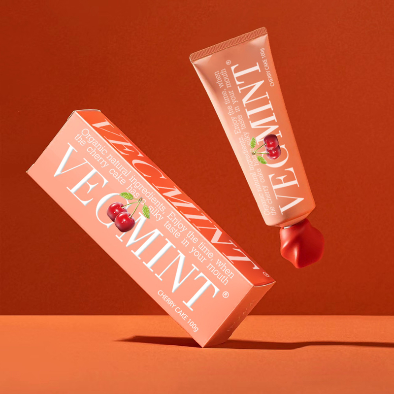 VECMINT Cherry Cake Flavored Toothpaste - With Organic Natural Ingredients, Delightful Milky Oral Experience
