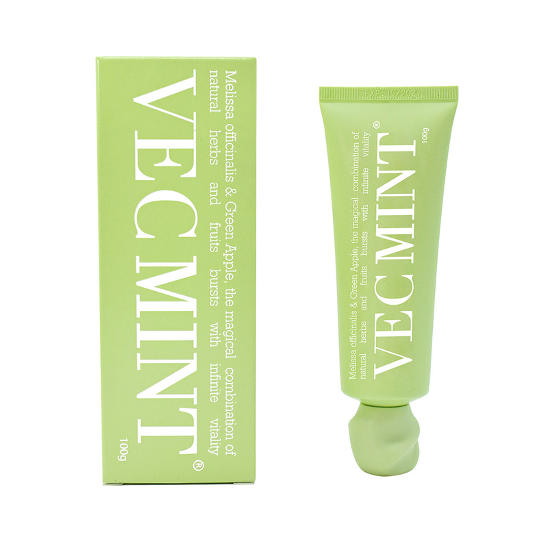 VECMINT 100g Toothpaste: Unleash Oral Vitality with Magical Natural Herbs & Fruits (Melissa officinalis & Green Apple)