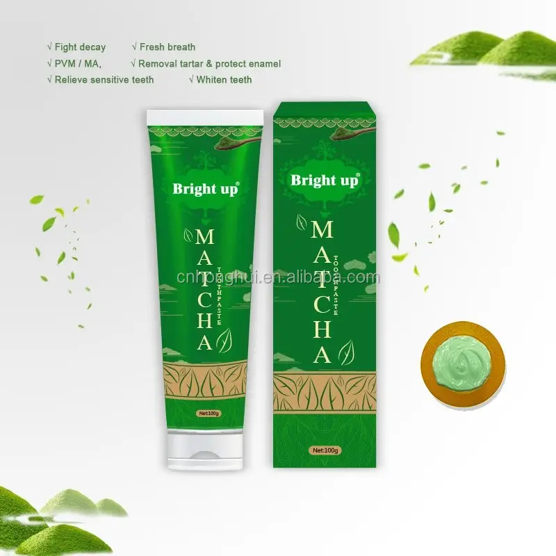 Say Hello to a Brighter Smile with Green Tea Flavor Teeth Whitening Toothpastes 130g Shelf Life 3 Years