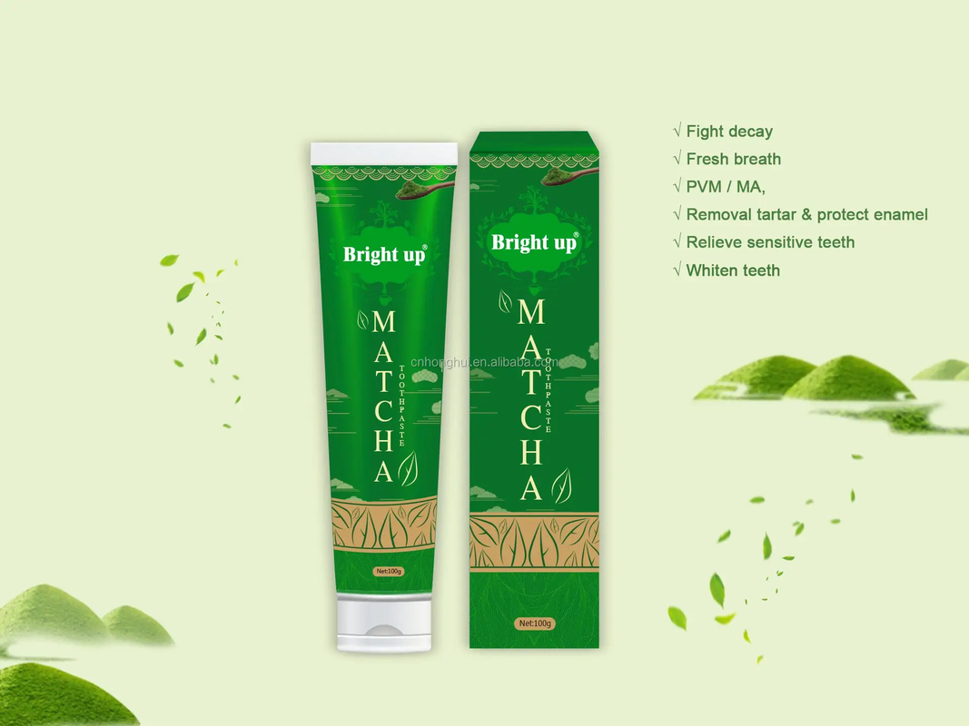 Say Hello to a Brighter Smile with Green Tea Flavor Teeth Whitening Toothpastes 130g Shelf Life 3 Years