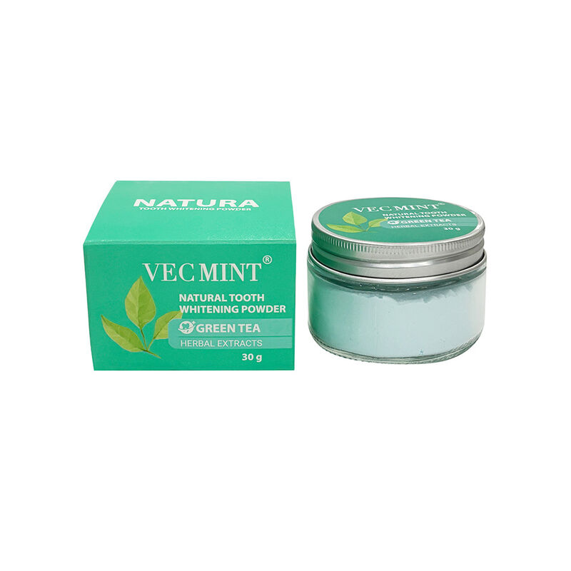 NATURA VECMINT Natural Tooth Whitening Powder - Green Tea Herbal Extracts Oral Care Brightening Powder (30g)