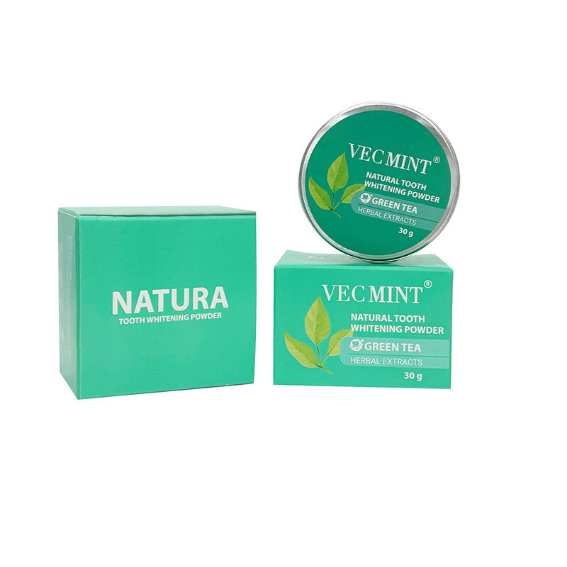 NATURA VECMINT Natural Tooth Whitening Powder - Green Tea Herbal Extracts Oral Care Brightening Powder (30g)
