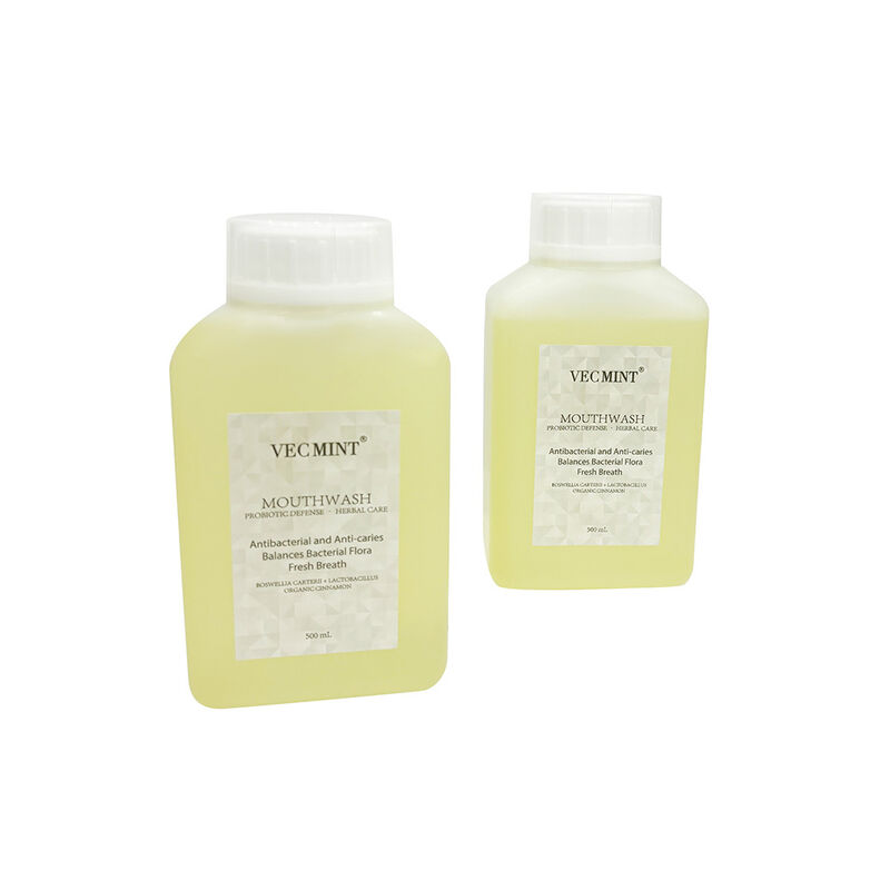 VECMINT Probiotic Defense Herbal Mouthwash - Antibacterial Anti-Cavities Oral Rinse (Balances Bacterial Flora & Fresh Breath) 500ml Bulk Wholesale