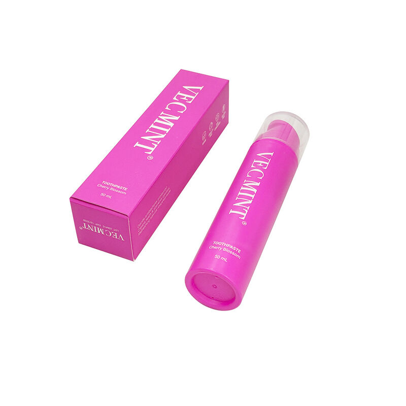 VECMINT Cherry Blossom Toothpaste 50mL - Pump Bottle Design Fluoride-Free Oral Care Paste for Gentle Teeth Clean & Fresh Breath