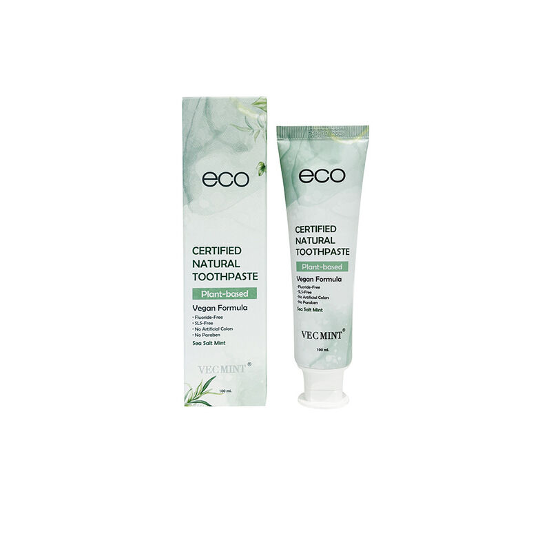 Natural Toothpaste Eco Certified - Vegan Plant-Based, Fluoride & SLS-Free, Sea Soft Mint (100ml)