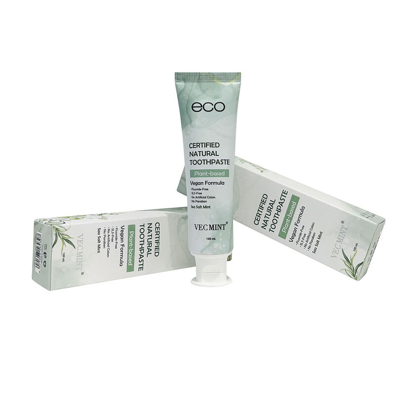 Natural Toothpaste Eco Certified - Vegan Plant-Based, Fluoride & SLS-Free, Sea Soft Mint (100ml)
