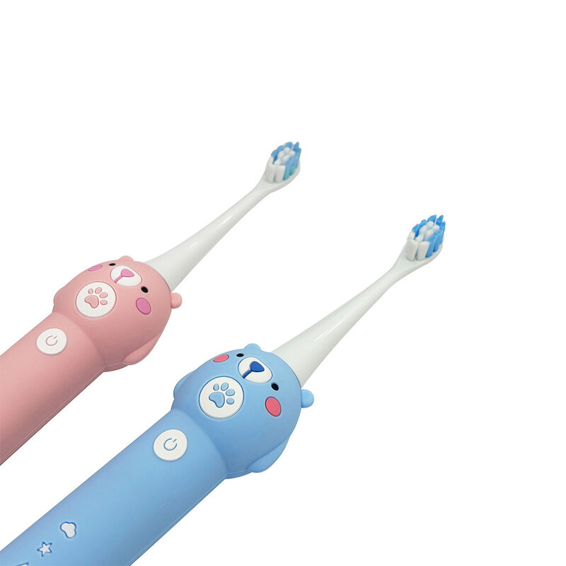 Baby Blue Bear Children Electric Toothbrush - 2 Brush Heads (Soft Bristle) Waterproof Sonic Toothbrush with 3 Modes for Kids 3-15 Years Old Oral Care Kit