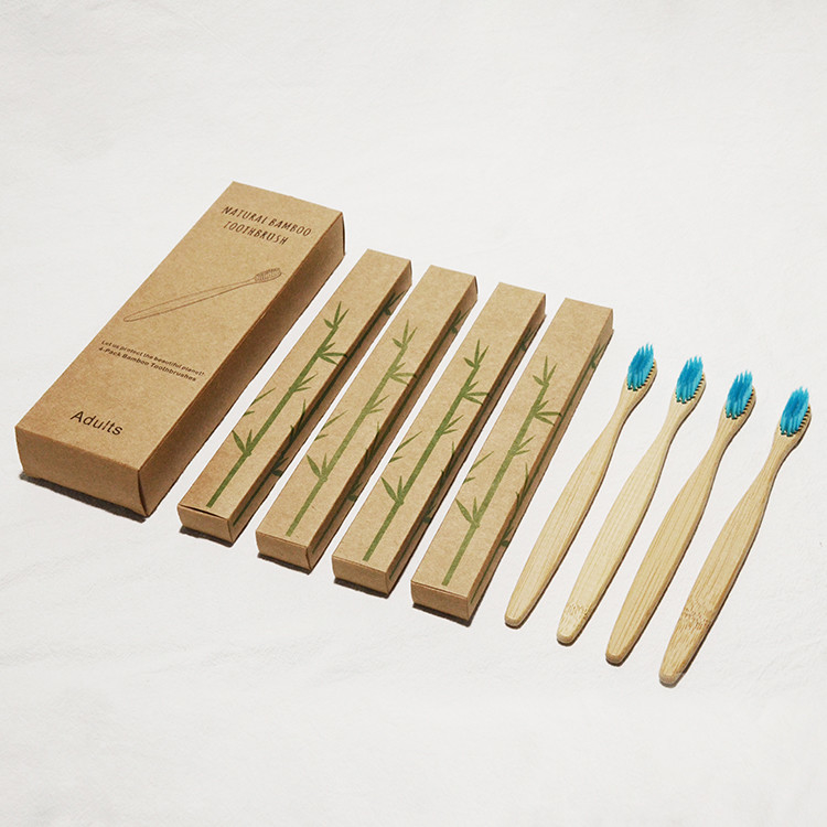 Oral Care Colorful Bamboo Charcoal Toothbrush Green Plastic Free OEM