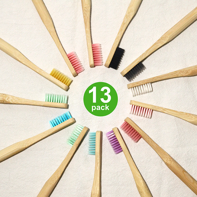 Adults Oral Care vegan Bamboo Charcoal Toothbrush Mixed Color