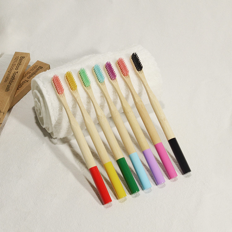 Adults Oral Care vegan Bamboo Charcoal Toothbrush Mixed Color